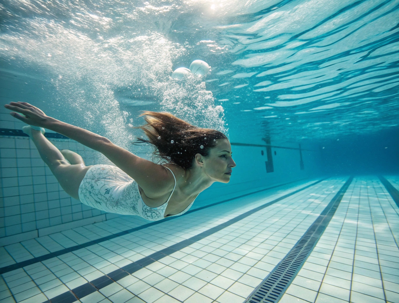 Professionell simmare i pool